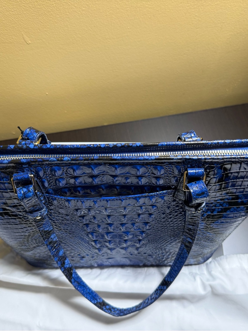 Brahmin Medium Asher Blue Viper Ombre Melbourne Genuine Leather NWT - Picture 4 of 16